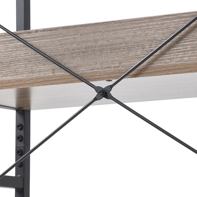 Manufactured Wood,Metal Freestanding Bathroom Shelves, Oak