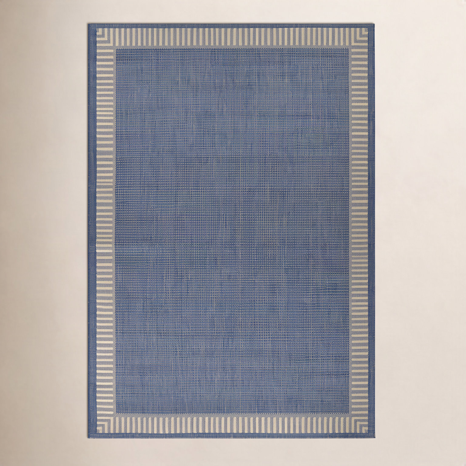 Black Cocoa Brown Flatweave Outdoor Rug, Blue, Rectangle 6'2" x 9'2"