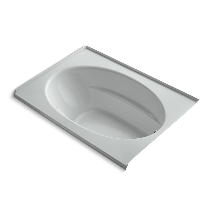60" x 42" Drop In Soaking Bathtub, Ice Gray, Right