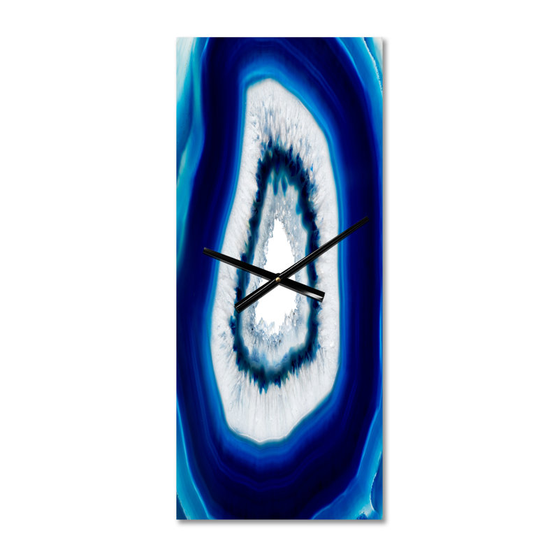 Slate of Blue Agate Crystal - Horloge murale moderne, Petit