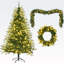 Arbre de Noël artificiel 6 pi avec couronne et guirlande