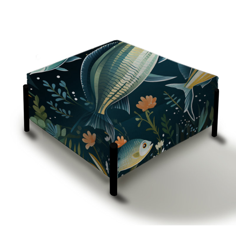 Coastal Zebra Fish Zenith Coastal Motif - Grand repose-pieds carré Coastal
