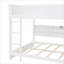 Double lit double superposé, finition blanche en bois massif avec armoires de rangement intégrées et ports USB pour les petites chambres partagées