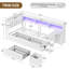 Structure de lit simple d'angle avec bureau et bibliothèque, structure de lit en L avec station de charge, lumières DEL et tête de lit tapissier, lit plateforme en métal pour adolescents, aucun sommier nécessaire-720768800