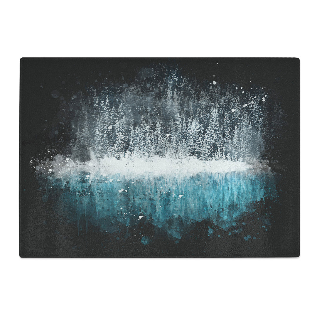 Tempered Glass Forest Reflecting in Lake Louise Chopping Board