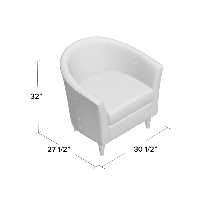 Kronos Upholstered Barrel Chair, Black, Brown Polyester Blend