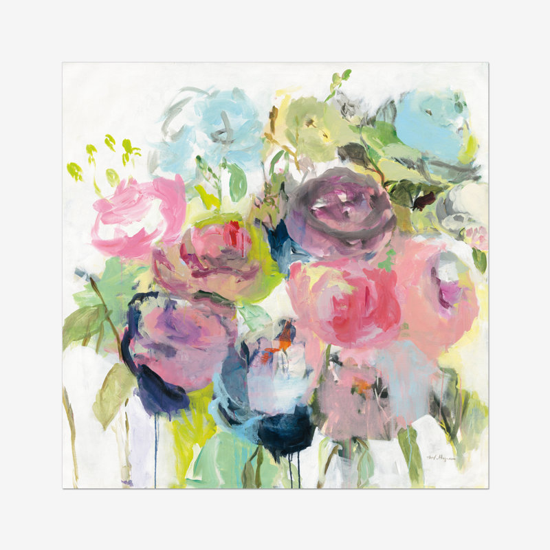 Bright Summer Peonies by Marilyn Hageman - Painting, 51cm H x 51cm W, Wrapped Canvas