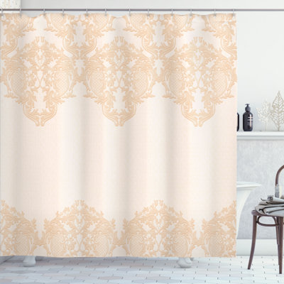 Damask Shower Curtain with Hooks Included