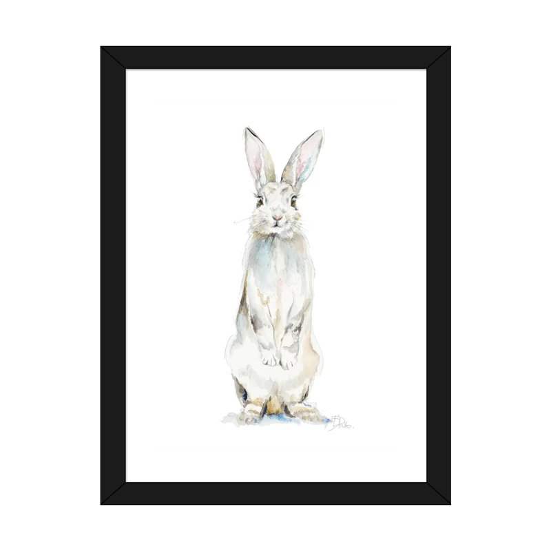 «Cute Rabbit» par Patricia Pinto - reproduction d'art, Papier encadré noir, Blanc, H 32 po x l 24 po x P 1 po