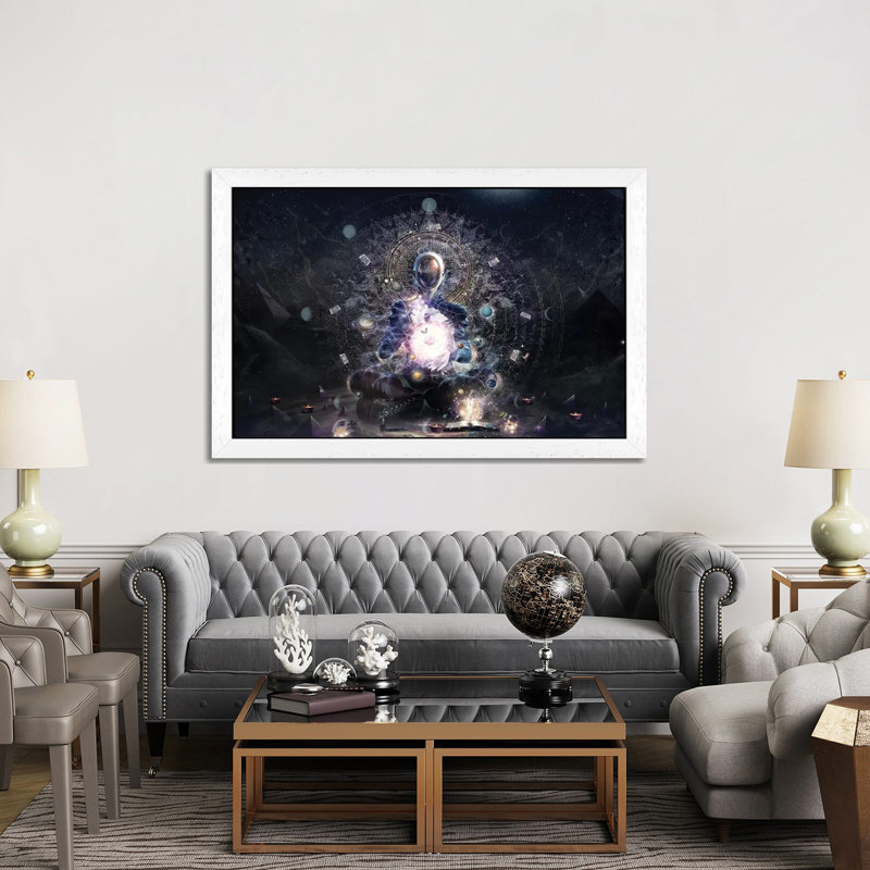 The Cosmic Ritual - Print on Canvas, 101.6 cm H x 66.04 cm W, White Framed