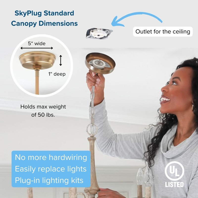 SkyPlug Kit -  Easy Lighting Installation - Carina, Weathered Brass