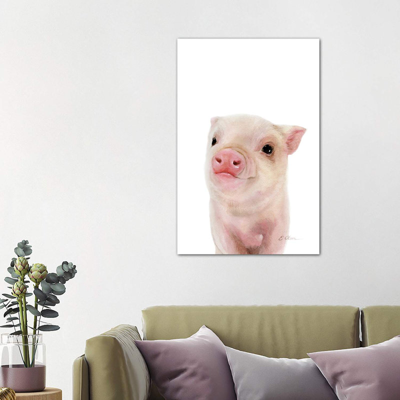 Baby Pig - Wrapped Canvas Painting, 101.6 cm H x 66.04 cm W x 3.175 cm D