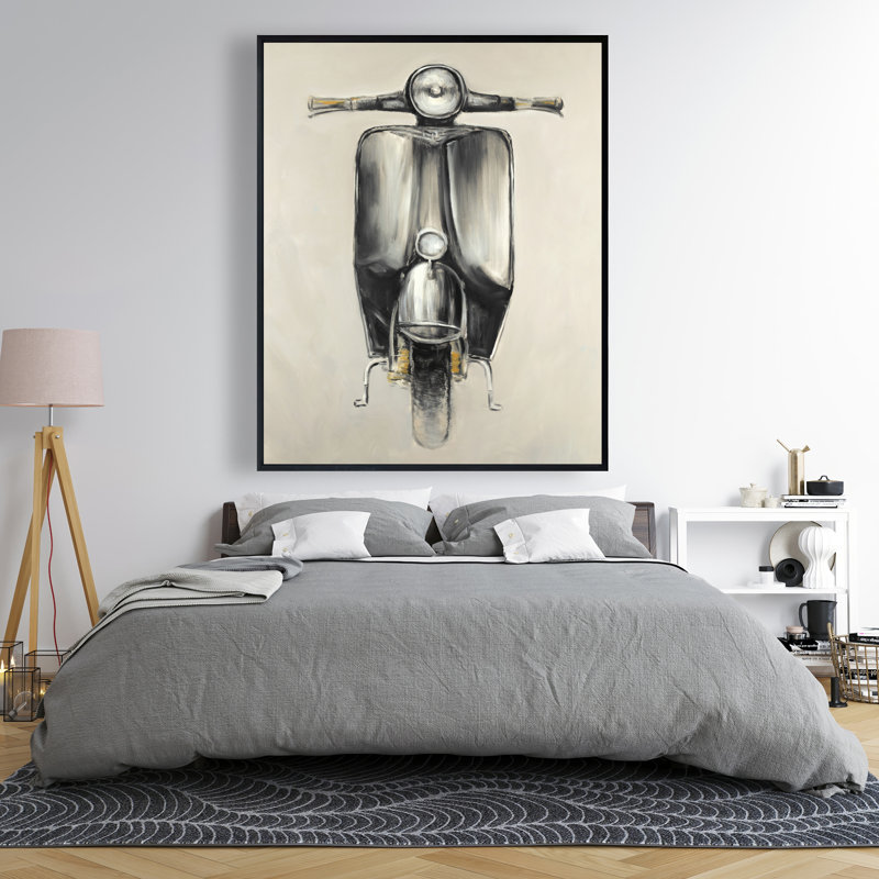 Petite toile encadrée grise rétro vintage noir | Décoration intérieure