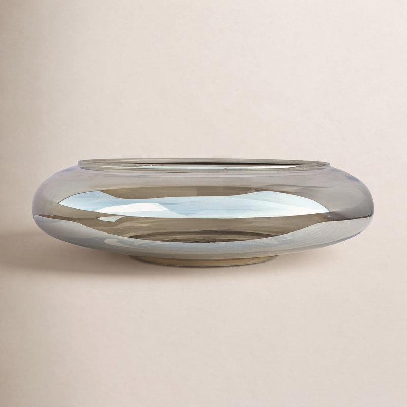 Polene Glass Bowl Small Smoky Brown, 3.5" H x 16" W x 16" D