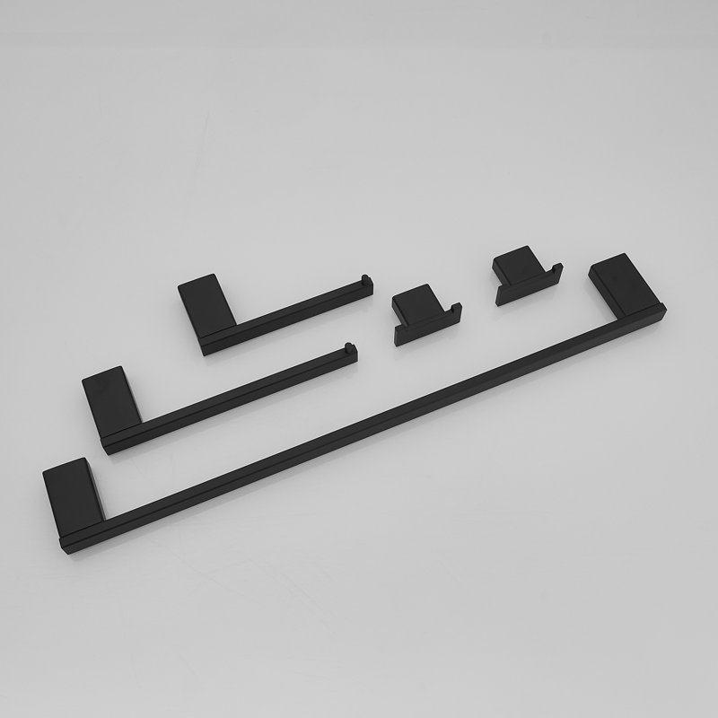 1 5 - Piece Bathroom Hardware Set, Matte Black