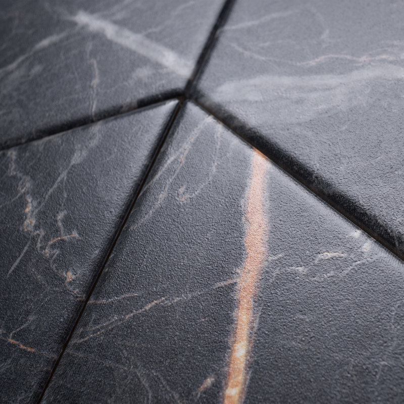 Carreau en porcelaine pour mur et plancher à motif de chevrons 3,14 "x 15,75" Supreme Tile Elegance, Noir
