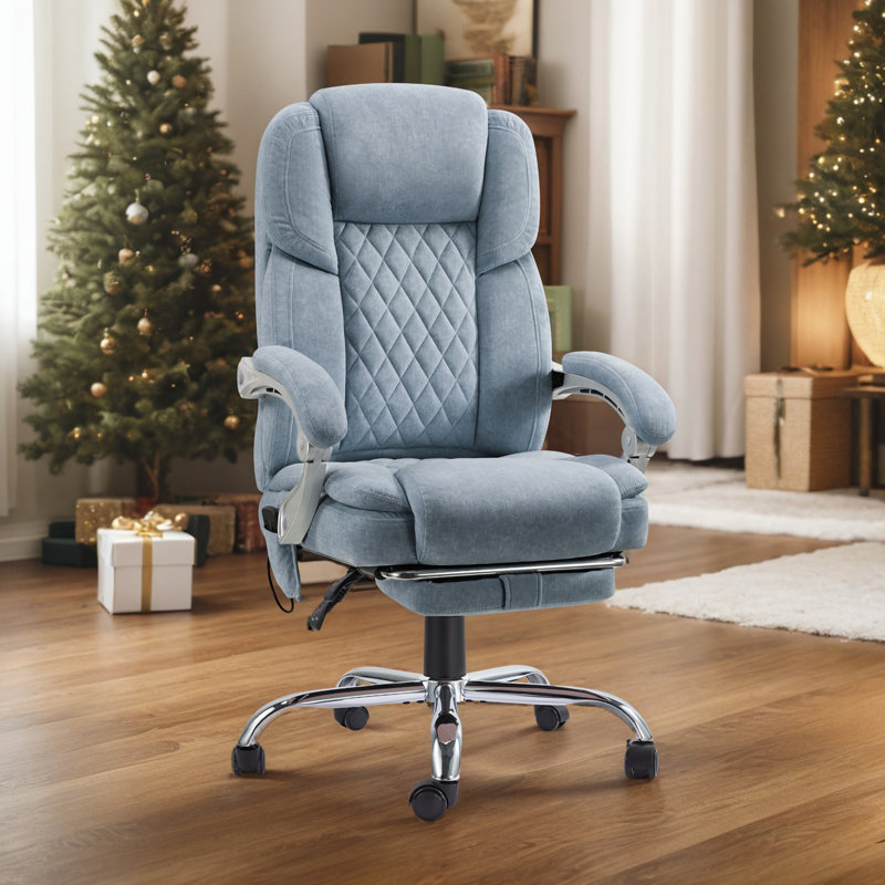 Katrein Ergonomic Heated Massage Executive Chair, Blue