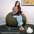 Big Joe Fuf Foam Bean Bag Chair with Removable Cover for Kids, Teens, Forest Green Velveteen, Durable Woven Polyester, Large Reading and Gaming Seat-119329754-125119674