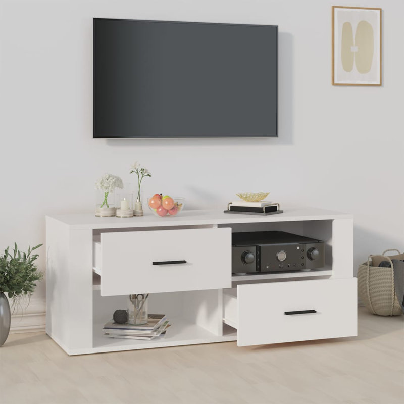 Kadezha Unfinished TV Stand for TVs up to 43", White