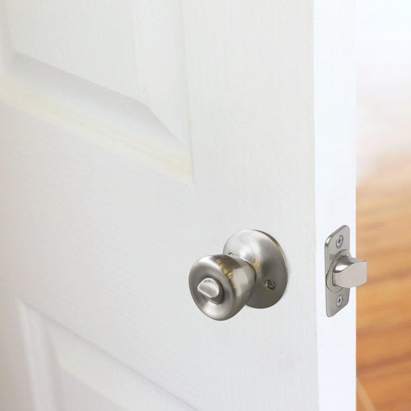 Terrace 6-Way Latch Privacy Door Knob, Satin Nickel