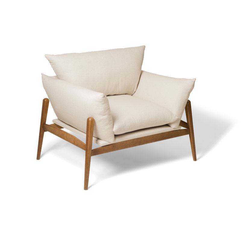 Fauteuil , Lin beige / coton / polyester / viscose