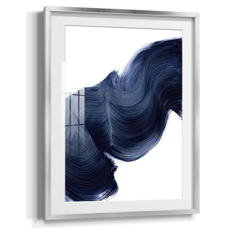 «Drifting Sea II», reproduction encadrée, Papier avec cadre argenté, Blanc