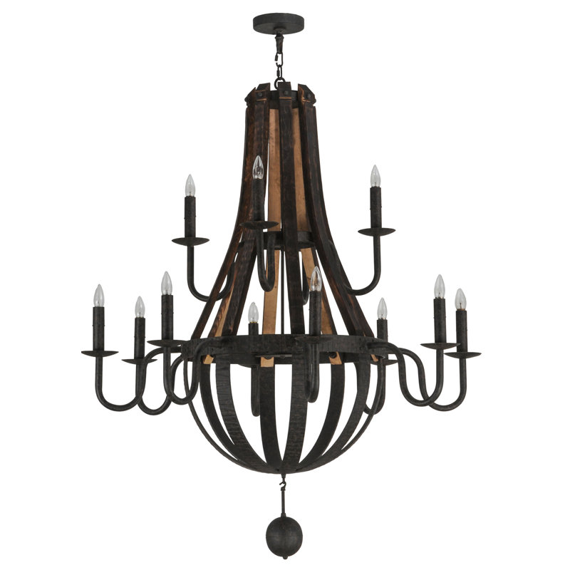 Barrel Stave Madera 12 - Light Chandelier