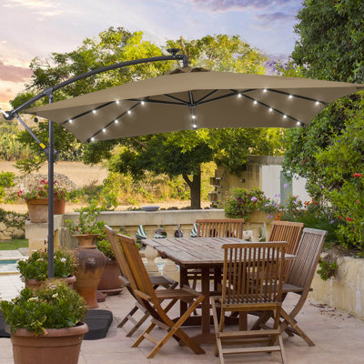 Lynch 8.2x8.2' Square Cantilever Umbrella with Base