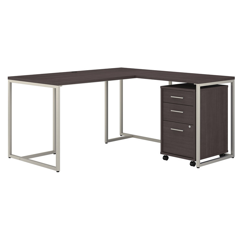 Method 3 Piece Computer Desk Office Set, Storm Gray