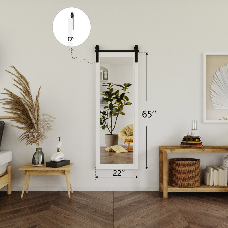 Rectangle Bathroom Mirror Solid Wood Farmhouse Accent Mirror For Bathroom Living Room 22"X62"X0.98"