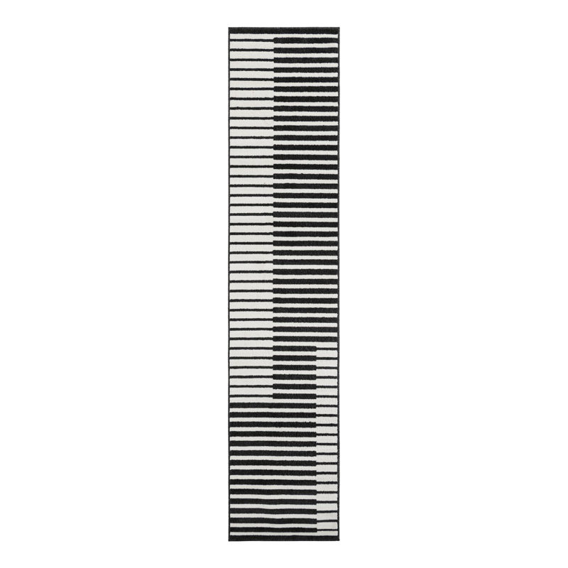 Latitude Run® Namsen Nikolis Rug Black, Runner 2'7" x 12'