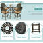  Ensemble bistro 5 pièces pivotant pour patio, ensemble de tabourets d'extérieur en fonte toutes saisons pour jardin avec 4 chaises de bar rembourrées avec repose-pieds et table de bar 35,4 po, trou pour parasol 2 po-130031218