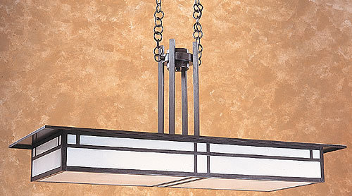 Lustre rectangulaire lanterne 4 lumières Telly, Non, Laiton antique, Blanc opalescent