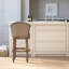 Tabouret de bar rembourré 31 pouces avec pivot, beige gris, hauteur de 43 pouces, siège pivotant confortable et dossier en position assise