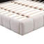 Elegant Beige Chenille Upholstered Bed with Checkerboard Design, King, Beige-2108999618