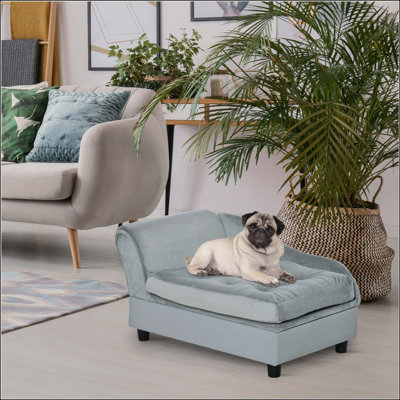  Couchette de luxe pour animaux de compagnie moderne pour petits chiens et chats, canapé-lit pour chien avec rangement caché et coussin en mousse épaisse