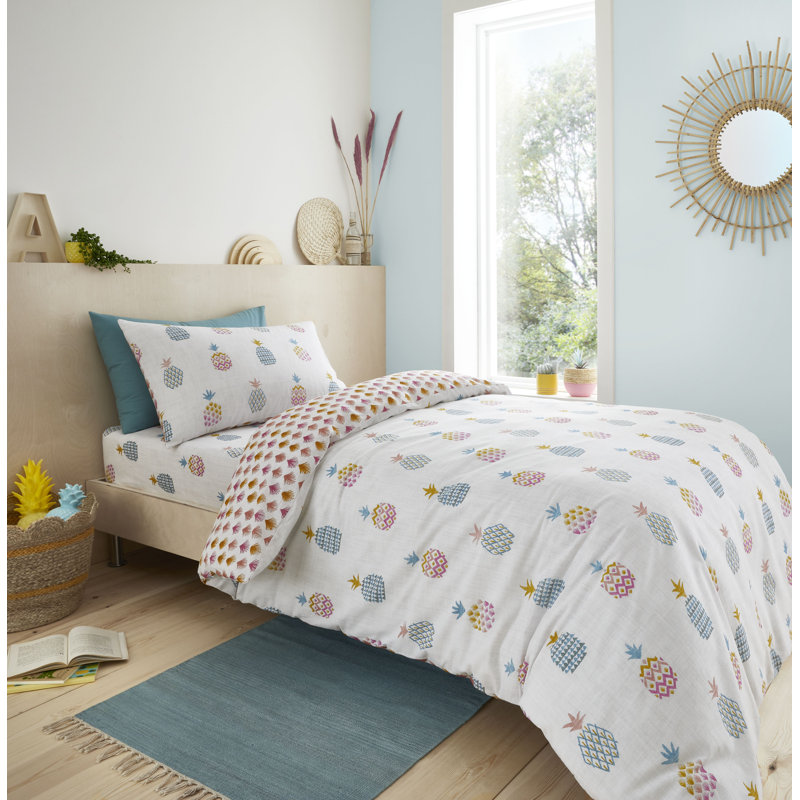 Ananas Pineapple Cotton Duvet Cover Set, Single Duvet Cover + 1 Standard Pillowcase