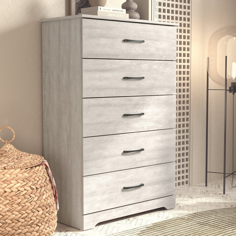 Arkia 5 Drawer 31.5" W Dresser, Dusty Gray Oak