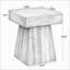 Table de bout 19,6 po, petite table de chevet carrée avec base large