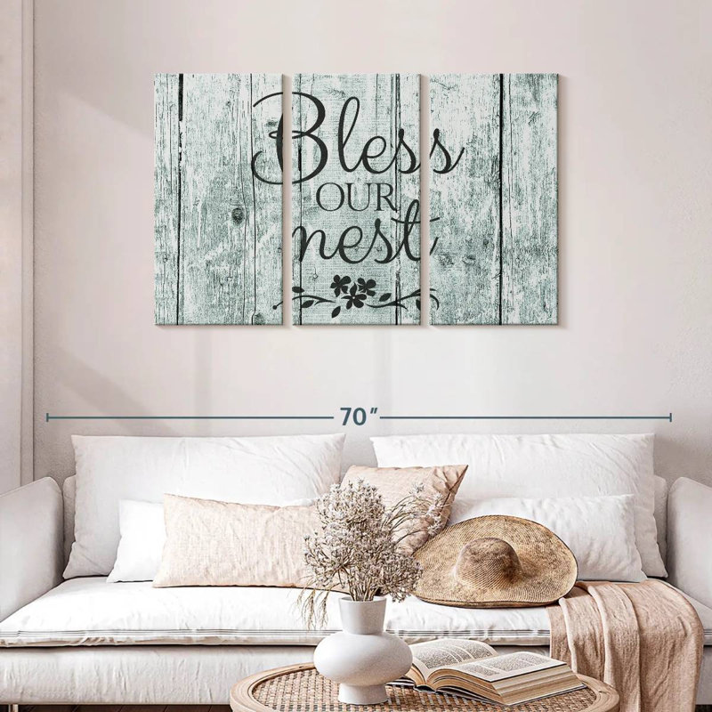 Plaque murale «Bless our Nest», H 28 po x l 45 po