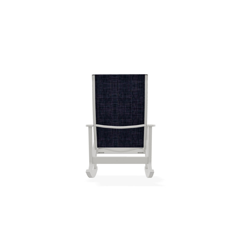 Wexler Polymer Outdoor Lounge Chair, Snow, Moments Navy