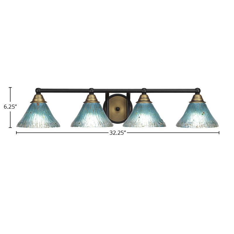 Ayrshire 4-Light Bath Bar, Matte Black/Brushed Gold