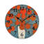 Horloge murale sarcelle orange abstrait 12 x 12 po