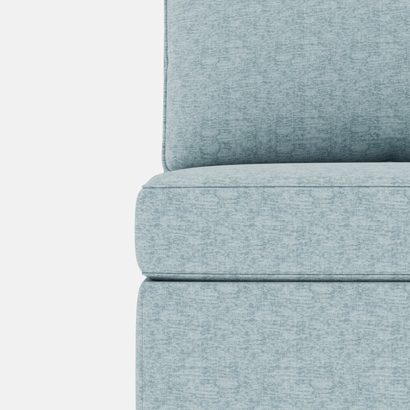Canapé-lit modulaire en tissu avec rangement Chenille, Chenille bleu antique, H 32,9 po x l 98,5 po x P 63 po