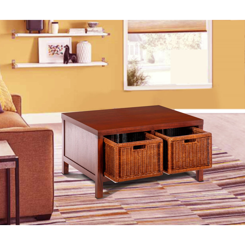 Table basse Burgett au fini naturel délavé, Marron