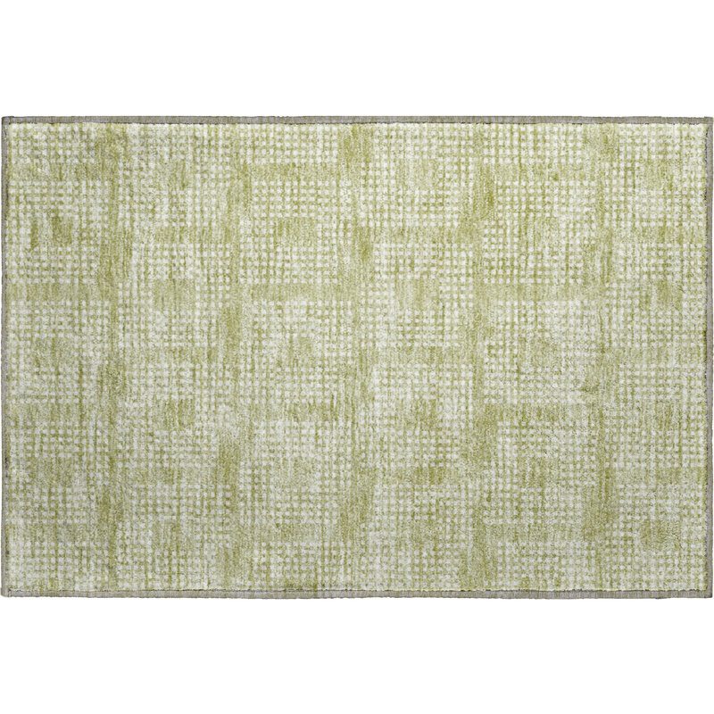 Premium Machine Washable Prisco Aloe Rug, Rectangle 1'8" x 2'6"