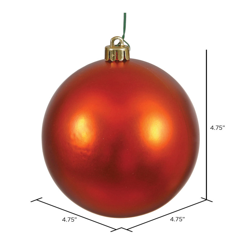 Holiday Décor Ball Ornament, Burnish Orange, 4.75"