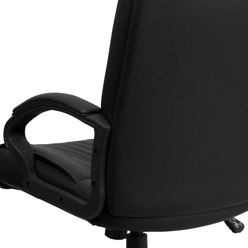Fauteuil de direction pivotant en cuir haut dossier Crafton avec appui-tête et accoudoirs distincts, Rectiligne