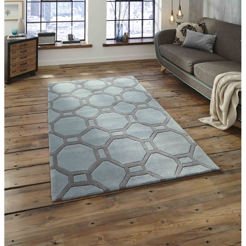 Morrison area rug Hand Tufted Rectangle Blue/Grey, Rectangle 153 x 235cm