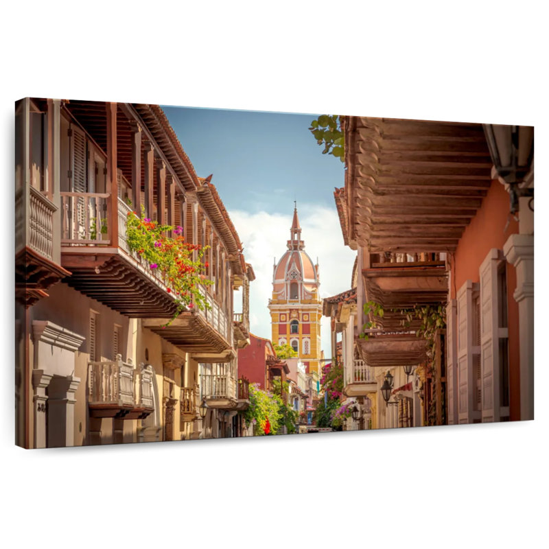 Ravi Street In Cartagena, 24" H x 36" W